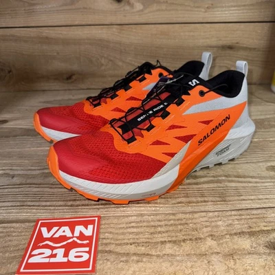 NEW SZ 8: Salomon Men's SENSE RIDE 5 Outdoor Trail Running Shoes: Fiery Red - Image 1 of 4