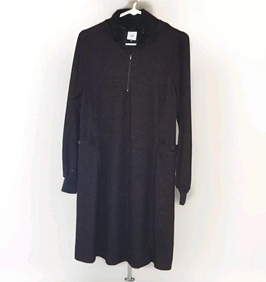 Vestido CAbi Cuddle Talla S Cuarto Cremallera Negro Borgoña Rojo Bolsillos a Presión Estilo 4215 Foto 1 de 4