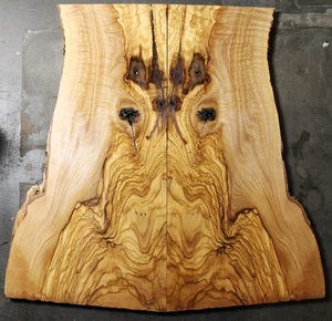 Figura de guitarra exótica de madera de olivo con correas de araña y línea de tinta .50" thk 2727 - Imagen 1 de 9
