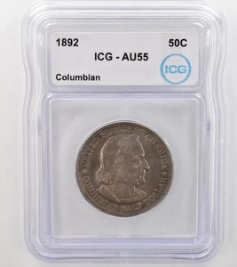 1892 Columbian Exposition Commemorative Half Dollar AU55 ICG Nice Tone *9103 - Picture 1 of 3