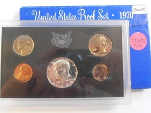 1970 S Proof Set, SMALL DATE Cent AND 40% Silver Kennedy Half (70SPF1) - Picture 1 of 8