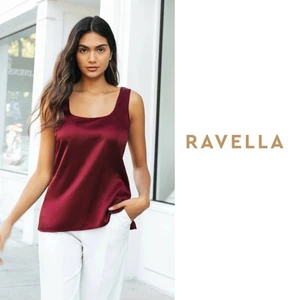 NEW RAVELLA Fiora 100% Silk Tank in Burgundy Red Sz XXS - Picture 1 of 11