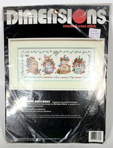 Dimensions Counted Cross Stitch Kit #3728 1992 Four Seasons Birdcages NEU Vintage - Bild 1 von 3