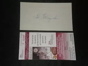 TED KLUSZEWKI SIGNED AUTO INDEX CARD REDS (d.1988) JSA - Imagen 1 de 1