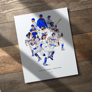 2020 Los Angeles Dodgers World Series Champions 8x10 Print Baseball Poster - Picture 1 of 10