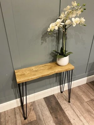 Hand Crafted Rustic Wooden Side Table / Coffee table / stool / Hairpin Legs - Image 1 of 4