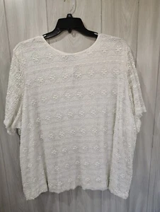 Maggie Barnes Women's Plus Size 5X Glam Cottage NWT Top White fairy - Picture 1 of 8