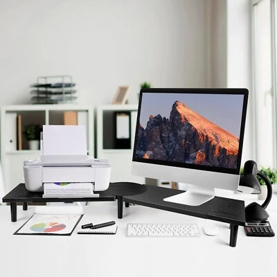 Dual Monitor Riser Stand for Desk Study Laptops Printers Adjustable Length Angle - Image 1 of 2
