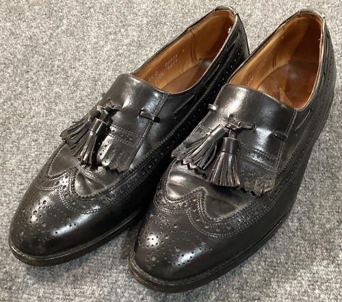 VANS Mocassino Allen Edmonds da uomo 8 5 D nero Colfax con tacchetta kilt punta alare in pelle