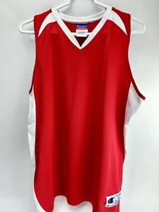Champion Authentic Athletic Apparel Girls Youth L Sleeveless Jersey Red Vintage - Picture 1 of 11