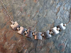 Antikes Collier Silberkette 800er Silber mit Erbskette 44 cm 1920er Jahre  - Bild 1 von 8