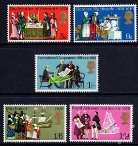 GB 1970 General Anniversaries Complete Set SG819-823 Unmounted Mint MNH - Picture 1 of 1