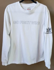 Women's Wine Theme White Crewneck Sweatshirt Size Medium 'Go Fight Wine' - Picture 1 of 9