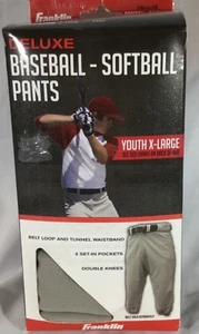 Franklin Deluxe Baseball - Softball Pants Youth X-Large XL Waist 28-30 Gray New - Picture 1 of 4