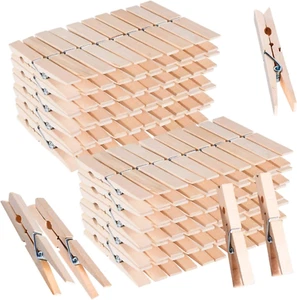 100 Pcs 1.9 Inch Wooden Clothespins Clips for Hanging Clothes, Craft, Home - Picture 1 of 6