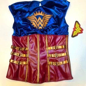 DC Comics Wonder Woman Faux Leather Steampunk Corset sz XL. - Picture 1 of 9