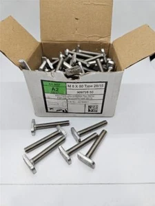 98 Stck. - T-Kopf Schrauben Typ 28/15 M8 x 50 mm A2 304 Edelstahl Hammer Kopf Schrauben - Bild 1 von 4