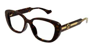 Authentic Gucci EyeGlasses GG1559OK 002 Havana / Gold Full Rim Glasses 54MM - Picture 1 of 4