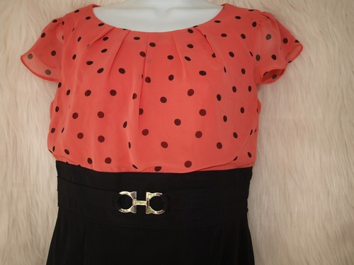 ABITO corallo con pois neri e TAGLIA 8 BY ALYX ILLIMITATO USATOatamente