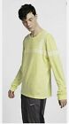 Medium Men's Dri-Fit Running T-Shirt Long Sleeve Lime / White Cj0147-335