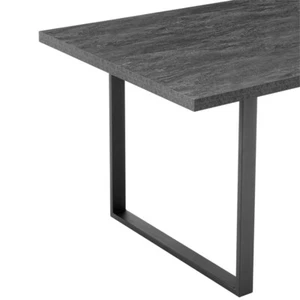 Armen Living Fenton Modern Wood & Metal Dining Table in Charcoal/Black - Picture 1 of 6