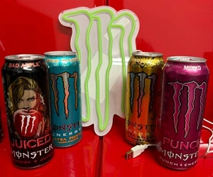 1 x Monster Led Schild + 4 x Monster Dose Inkl.Pfand - Bild 1 von 4