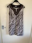 M&S Autograph.black&white dress beading round neck -size 10 -30in L