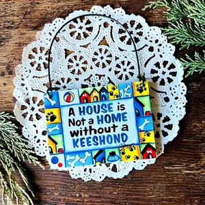 Keeshond Dog Mini Sign  USA wood Everyday Ornament Size DecoGreet - Picture 1 of 5