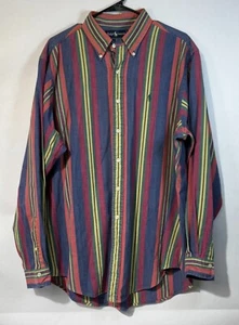 Ralph Lauren Shirt Long Sleeve Mens Size XL Multicolor Stripe Button Down Cotton - Picture 1 of 6