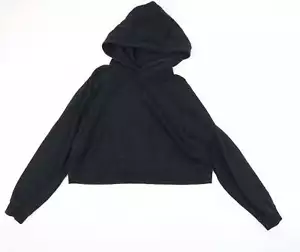 H&M Womens Black Cotton Pullover Hoodie Size M - Picture 1 of 12