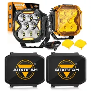 AUXBEAM 2X 4" LED Work Light Pods Combo Pods Offroad DRL Turn Signal Lamp+Covers - Picture 1 of 12