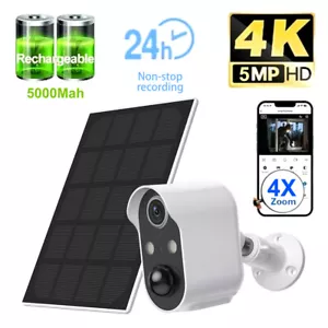 Wireless 4G SIM Card WiFi Security Camera Solar Panel Outdoor Two-way Audio 5MP - Picture 1 of 27