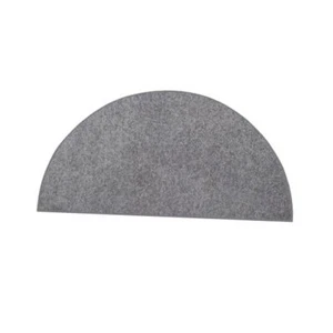 Saturn Collection Solid Color Area Rugs - 18'' x 18" x 36" Half Round Grey - Picture 1 of 8
