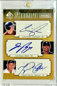 2004 SP Authentic Chirography Triple #TC-PRC Porter, Reyes, Cabrera Auto /25 - Picture 1 of 9