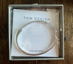 NEW Bangle Bracelet Swing Top Blue Birthstone Silver Tone- Tom Design Beautiful - Picture 1 of 16