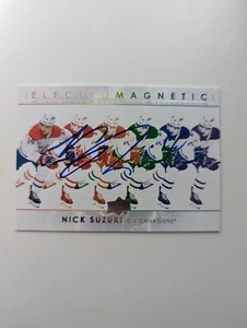 2021-22 UD Series 1 Nick Suzuki Autographed Electromagnetic Card EM-13 - Picture 1 of 1