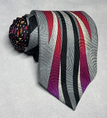 Corbata Vitaliano Pancaldi para Barcelino para hombre 100 % seda estampado multicolor Foto 1 de 4