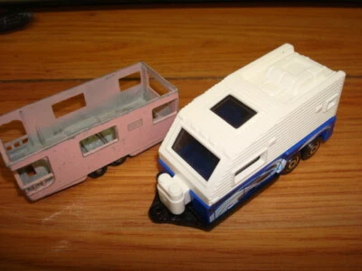 MATCHBOX- Set of 2-NEW Blue/White Travel Trailer MB868 & USED Trailer Caravan 23 - Image 1 of 3