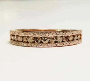 2,50 kt runder simulierter Schokoladen-Diamant-Verlobungsring 14 K Rotgold FN - Bild 1 von 3