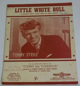 Vintage Sheet Music Little White Bull Tommy Steele Australian J Albert & Son - Picture 1 of 2