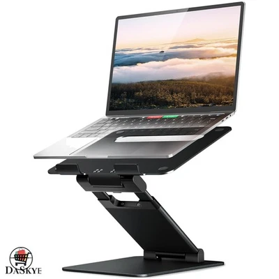 Soporte ajustable de doble diseño para computadora portátil para comodidad y portabilidad, se adapta a todas las computadoras portátiles Foto 1 de 4