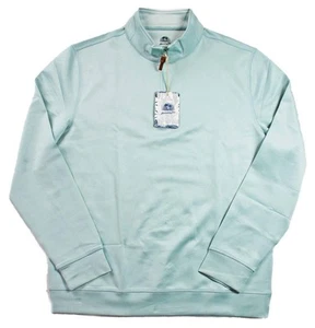 Havana Jim Herren M 1/4 Reißverschluss Pullover Langarm Stehkragen Sweatshirt Aqua $ 95 NEU - Bild 1 von 8