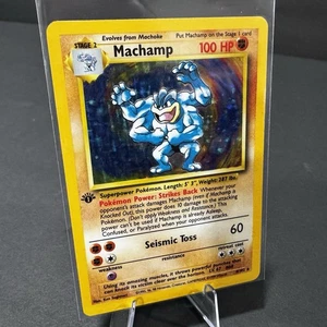 Pokemon TCG Machamp 8/102 1st Edition Holo Rare Pokemon Card LP-MP - Imagen 1 de 2
