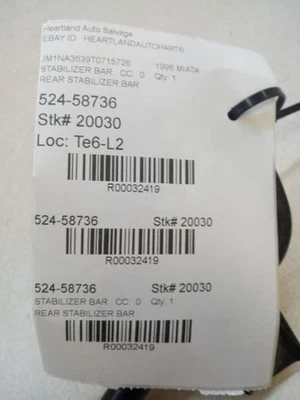 1999-2005 MAZDA MIATA REAR STABILIZER BAR OEM USED TESTED  - Image 1 of 4