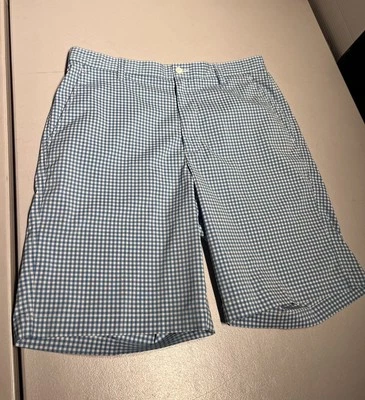 FootJoy Shorts Men's 34 Blue White Plaid Foot Joy Golf Performance Polyester - Image 1 of 4