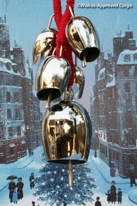CRATE & BARREL SILVER BELL SWAG -NIB- GIVE THE HOLIDAYS A RINGING ENDORSEMENT! - Picture 1 of 11