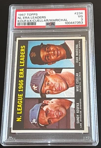 1967 Topps #234 NL Era Leaders Sandy Koufax/Cuéllar/Marichal recién graduado - Imagen 1 de 4
