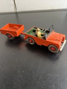 Vintage 1950's Dinky Toys Classic Land Rover and Trailer 340/341 in Orange - Picture 1 of 18