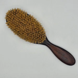 Antique Ebony Hair & Clothes Brush – Inlaid Bone Dots Natural Bristle c.1920 VGC - Picture 1 of 14