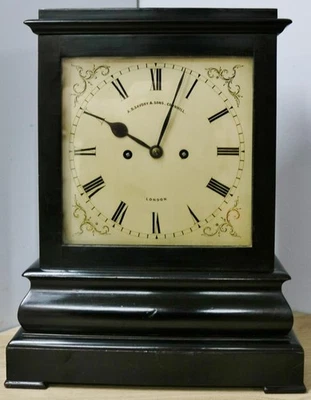 Antique English A.B Savory London 8 Day Twin Fusee 5 Glass Library Bracket Clock — 第 1/4 张图片